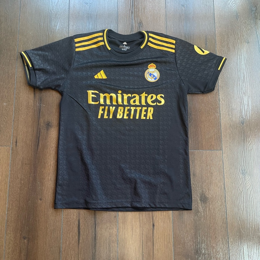 Adidas Men’s Black and Gold Real Madrid Soccer Jersey